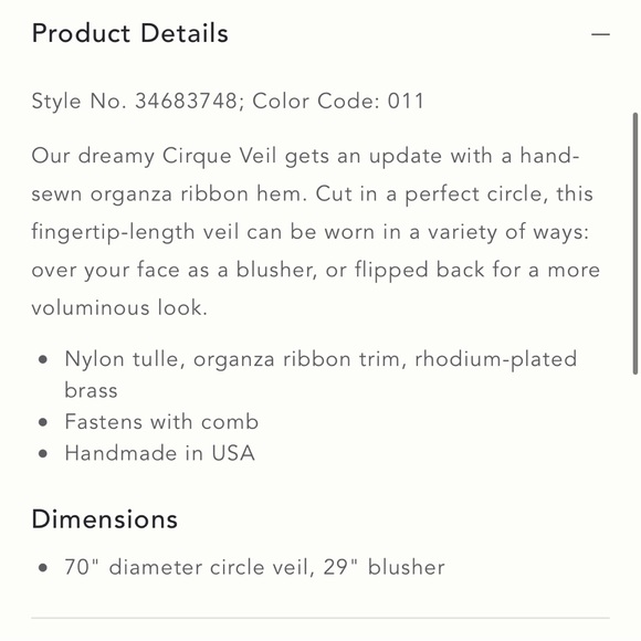 NWT - PARIS by Debra Moreland Ribboning Cirque Veil - Picture 5 of 5